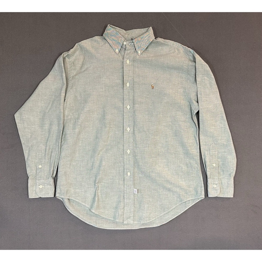 90s Vintage Ralph Lauren Shirt Long Sleeve Button Down Flesh Pony Size 10 Large